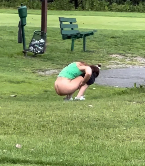 Sometimes you have to go, even if 2 guys are teeing off right in front of you and are oblivious to what is right behind them