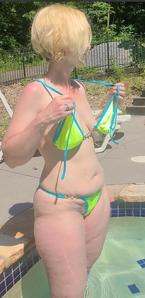 It's warm enough to no longer need my bikini top!