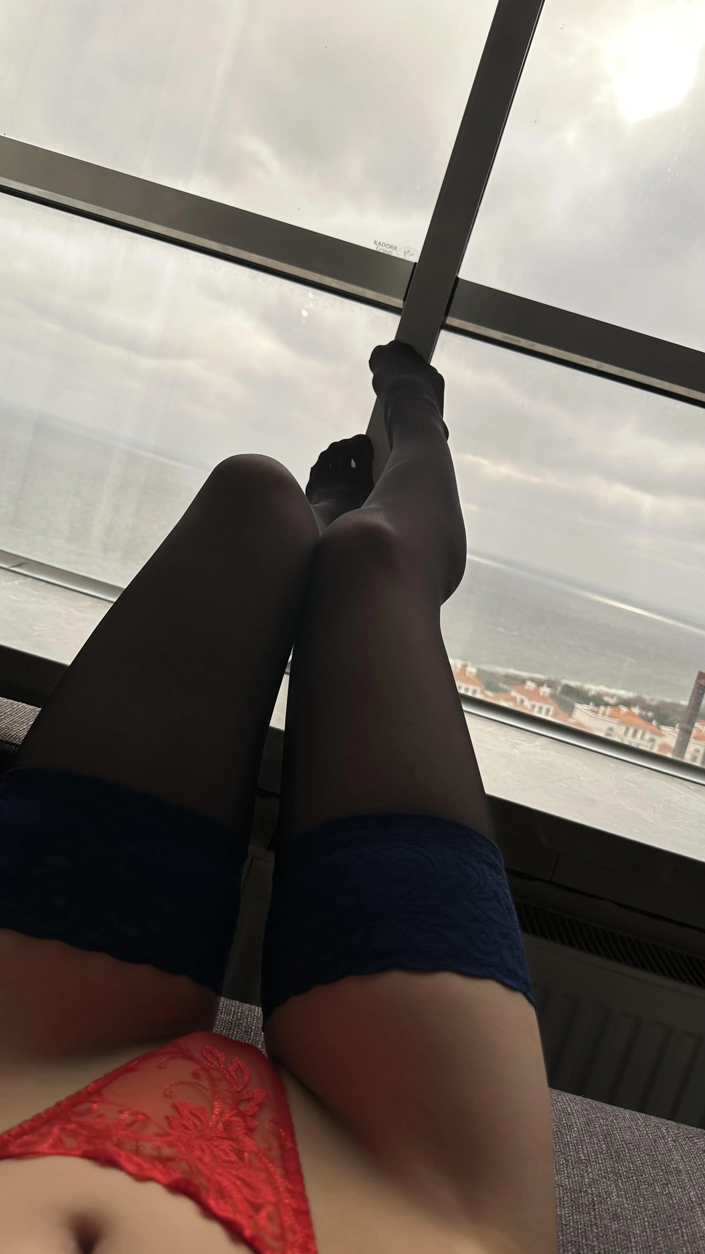 The view of the Black Sea outside the window won't draw your attention away from my feet