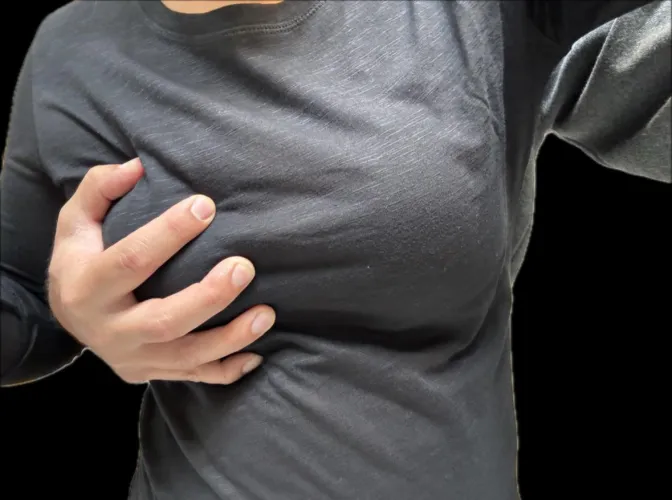 Friday clothed boob grab