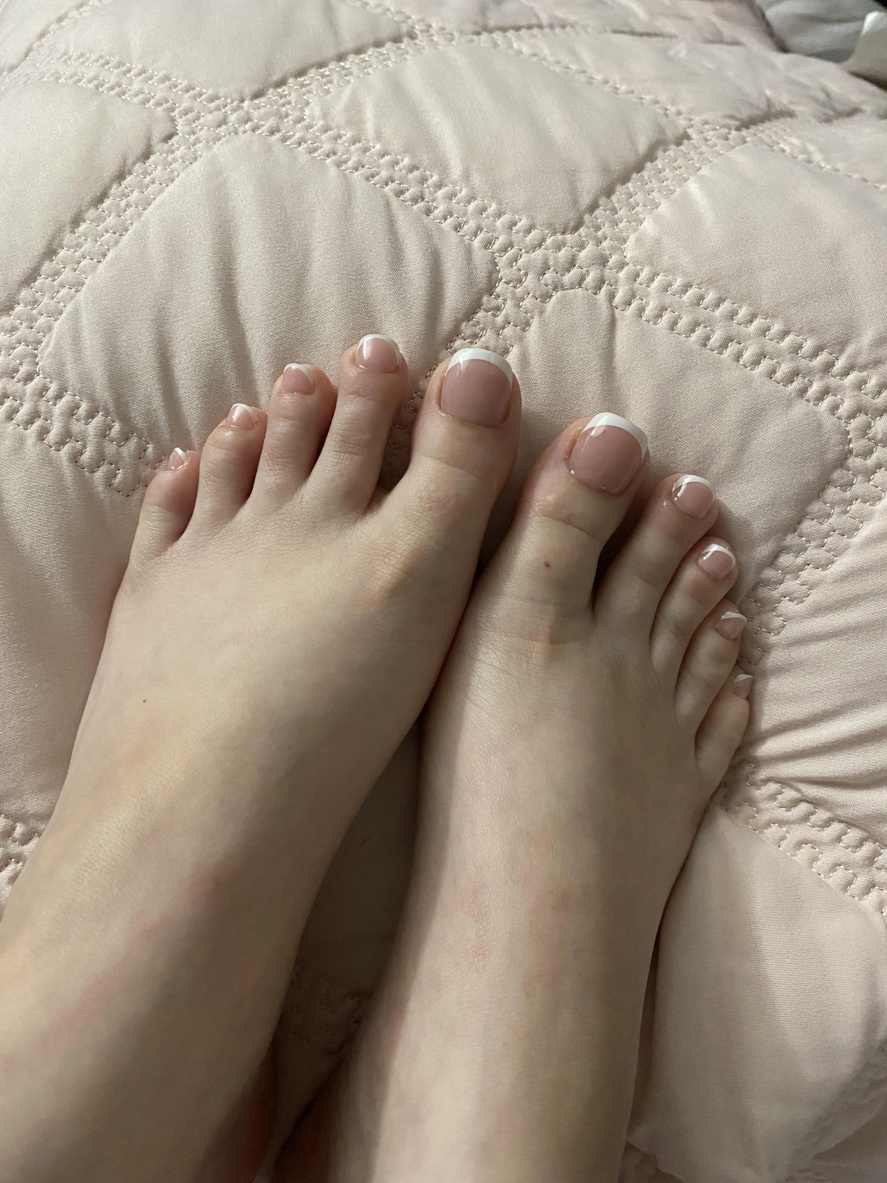 obsessed with my french tip pedi