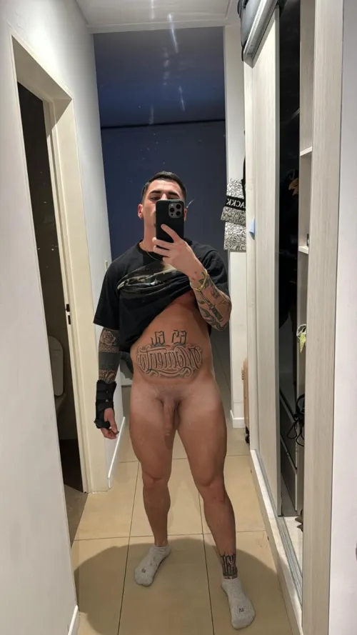 just a naked gangster boy (in home)