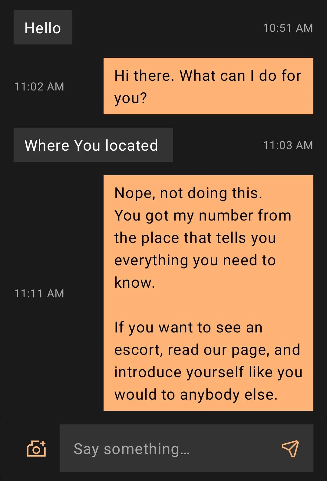 I gave an opportunity to spit it out...