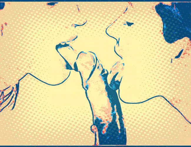 2 girls 1 cock blowjob. Popart