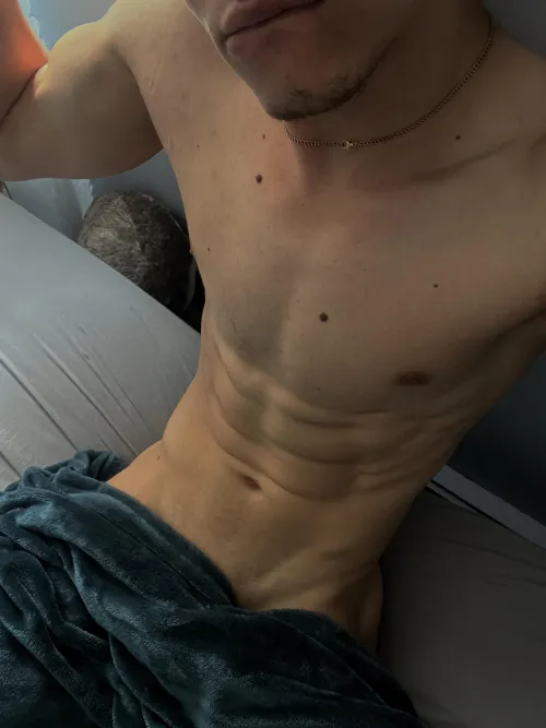 Kiss my bicep, then my v-lines