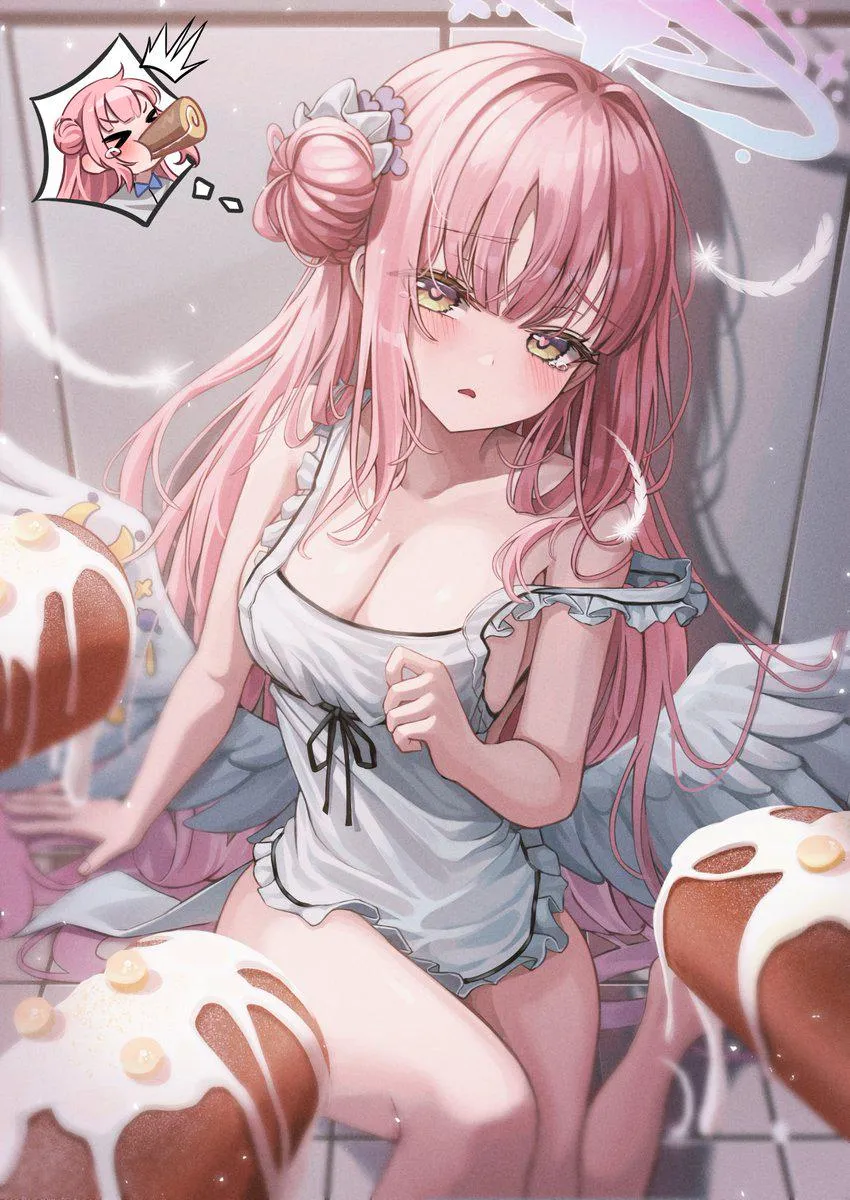 Mika ganged up on by big thick roll cakes