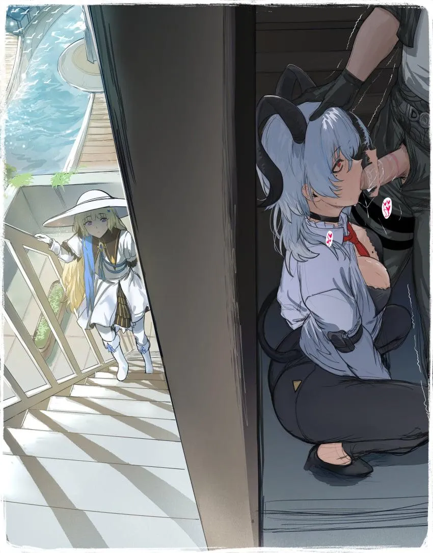 Sounds like someone's coming up the stairs. Better make it quick