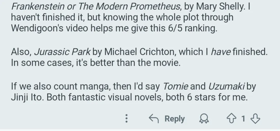 What's a video essay that you would rate six stars?