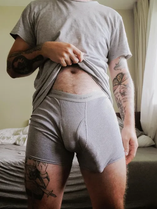 34 queer - tight gray briefs