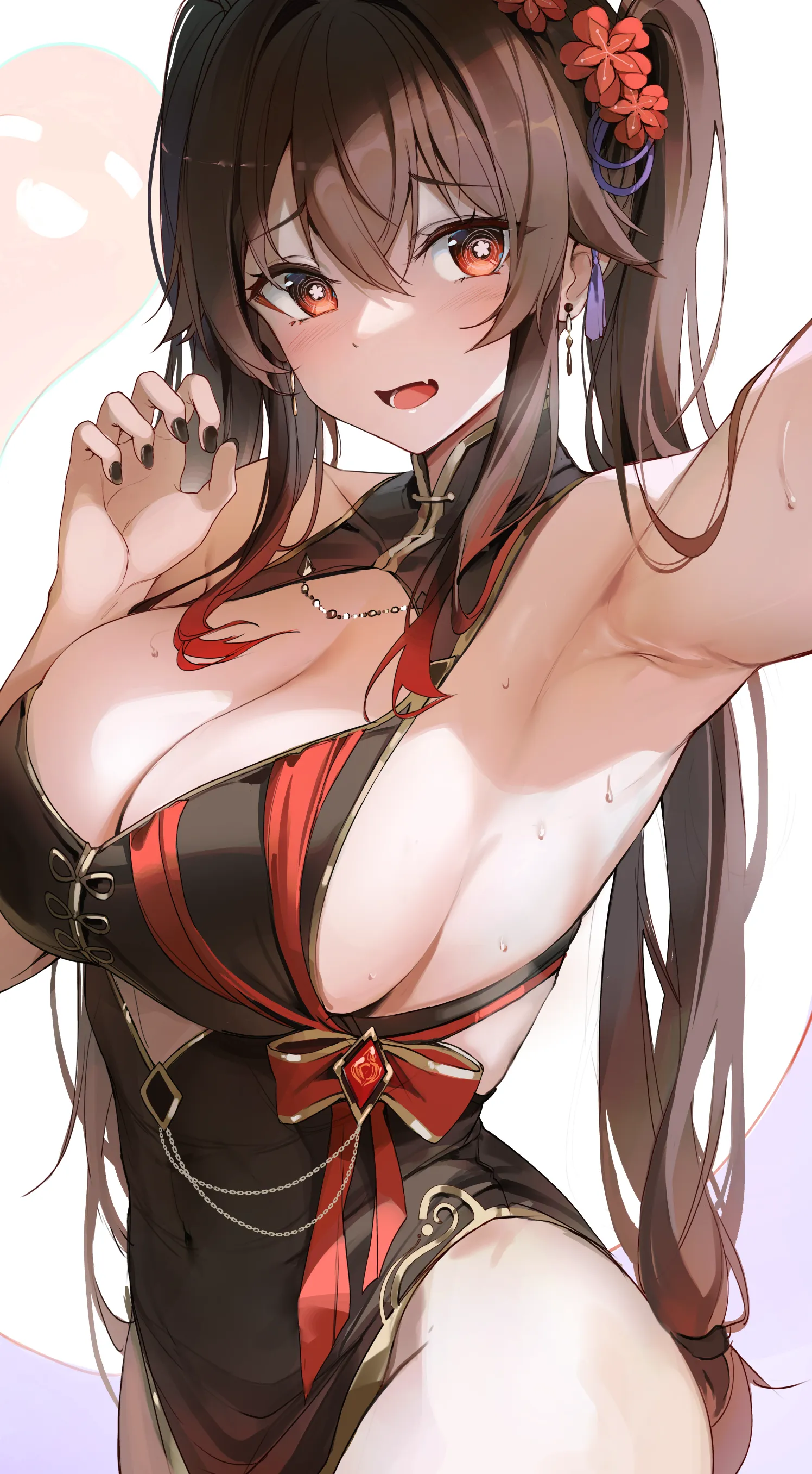 Hu Tao but with big milkers