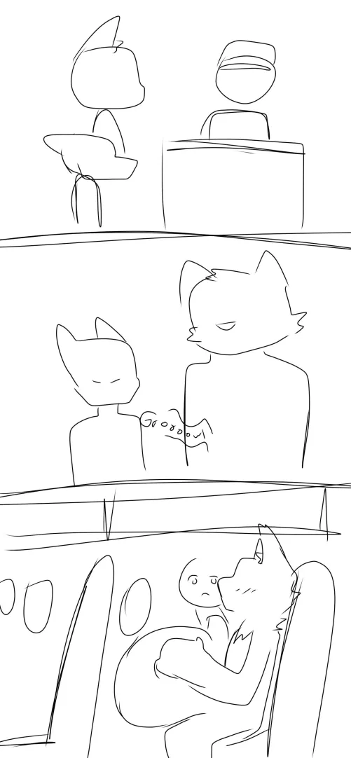 {request} Does anyone know a comic that is like this where a kobold gets eaten before a flight because they’re going in a furcon? Would help a lot!