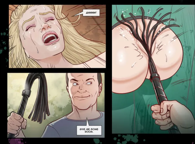 Whipping the pussy of a wallgirl