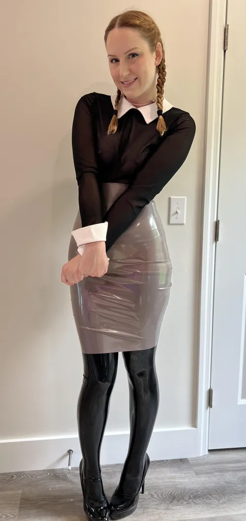 I wore my rubber skirt like you asked, boss