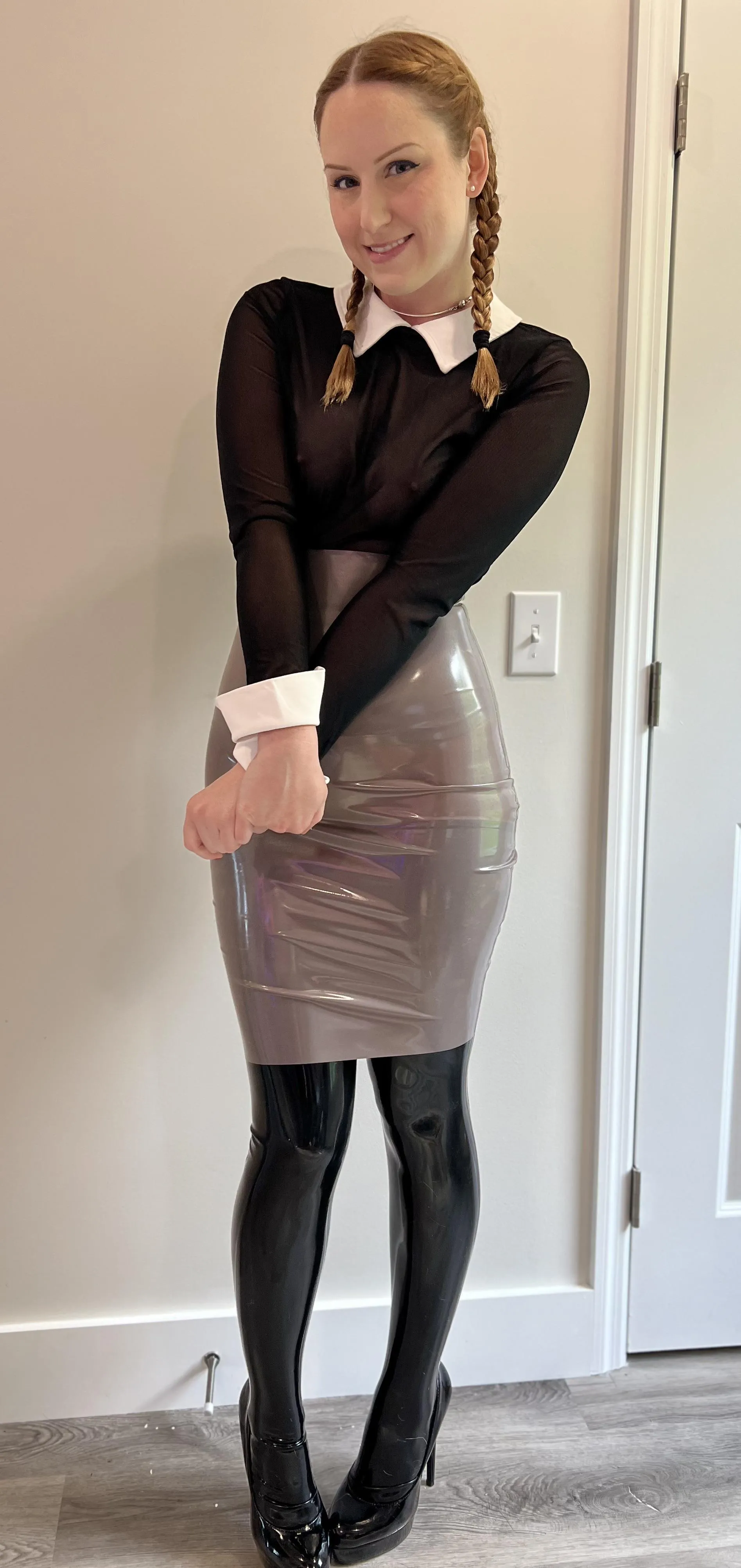 I wore my rubber skirt like you asked, boss
