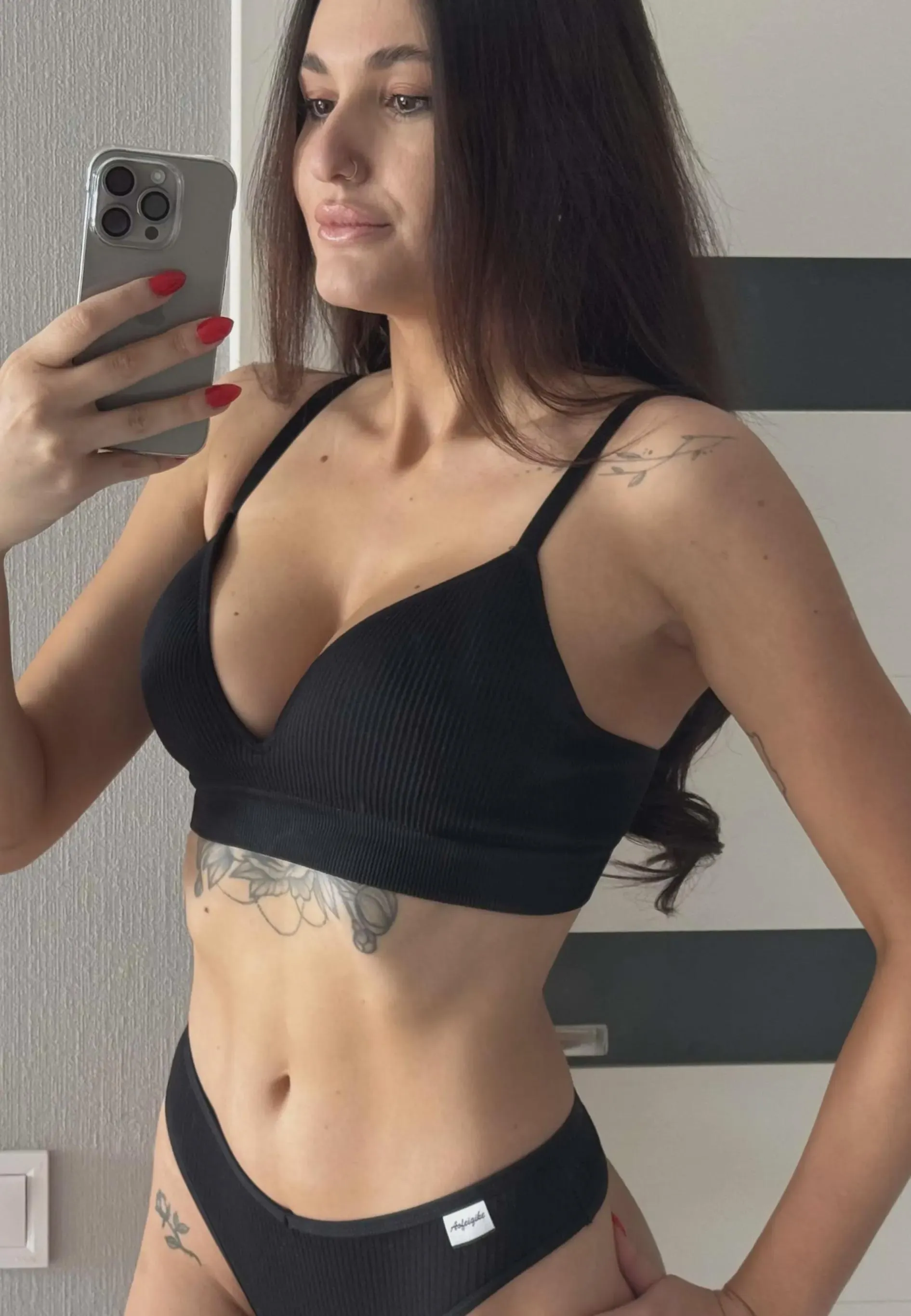 in my black lingerie with my big milf tits