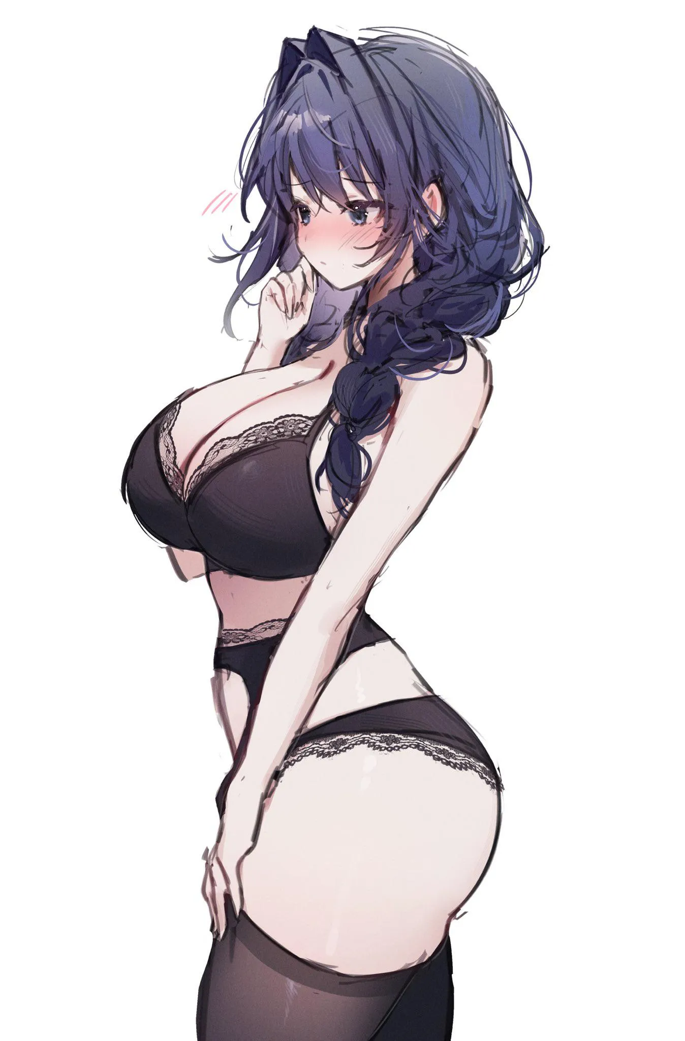 Maid Kronii in lingerie