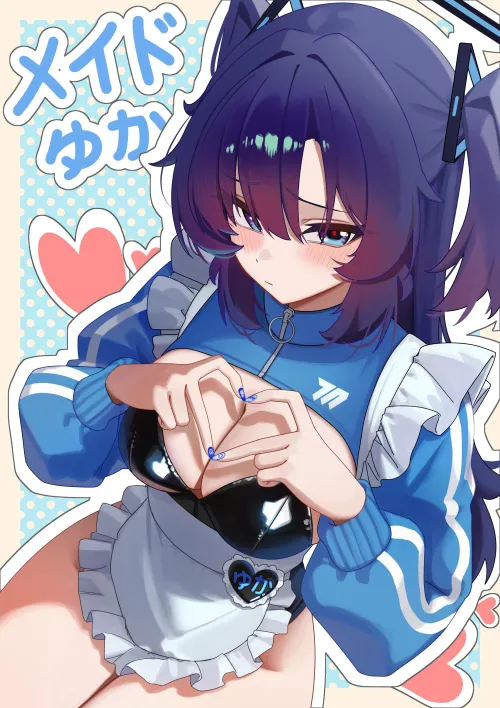 Maid Yuuka making a heart