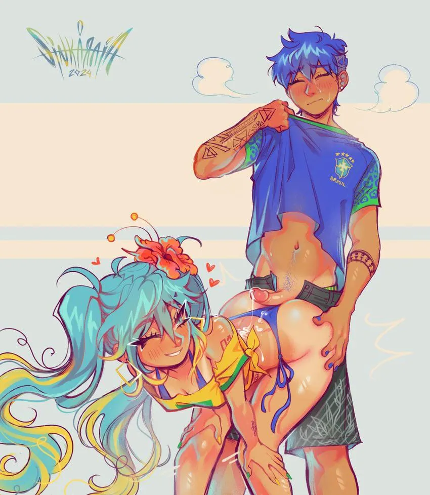 Standing Assjob with Brazilian Miku [Vocaloid]