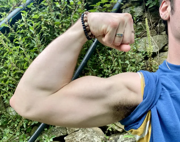 Drenched in sweat after my four mile hike