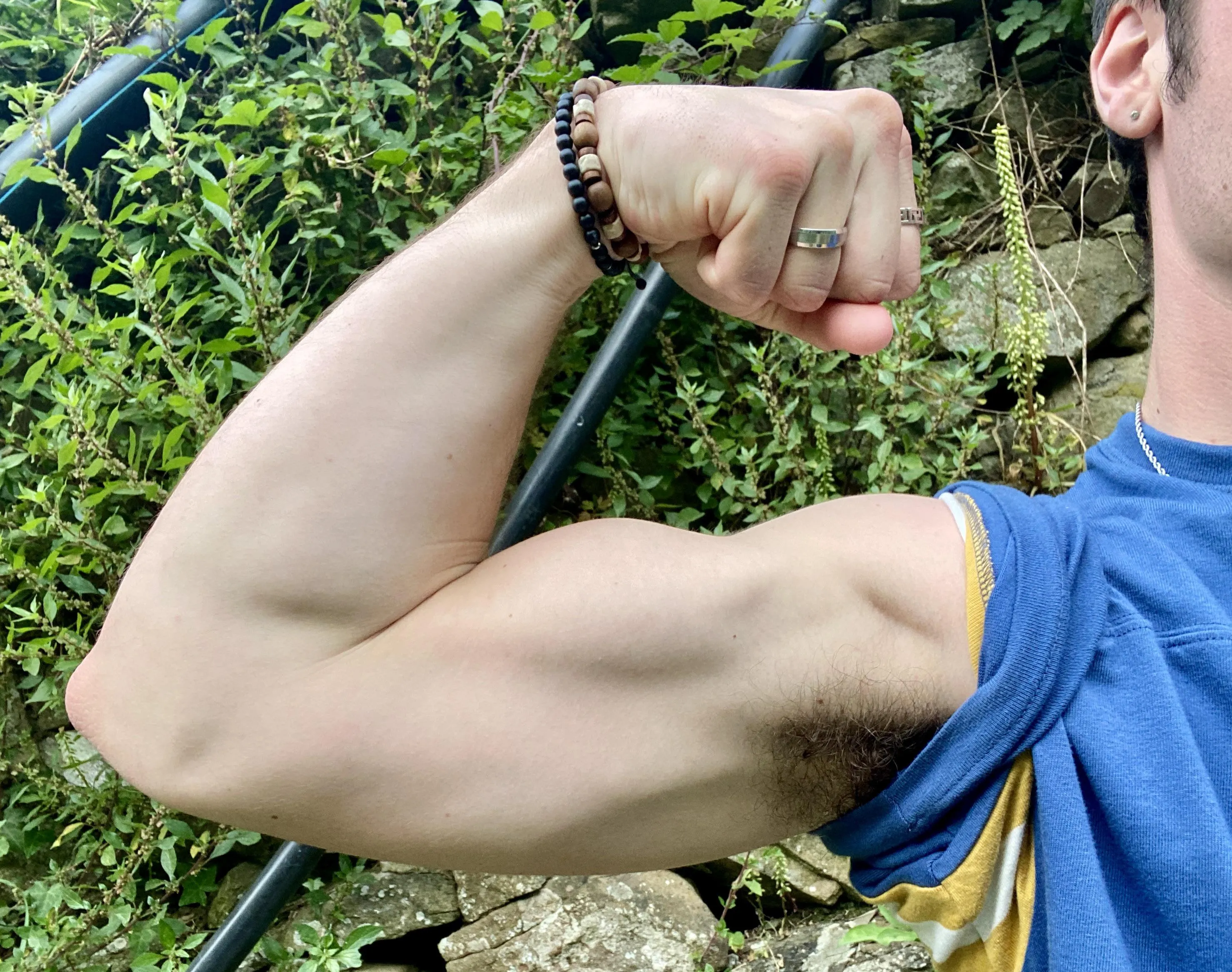 Drenched in sweat after my four mile hike