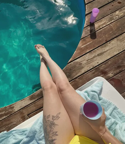 Enjoying time in the pool