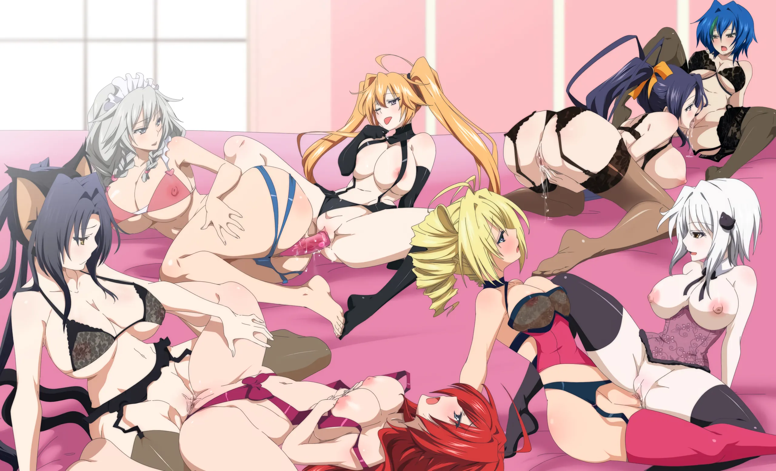 [High School DxD] Female Only Orgy (cowboy)