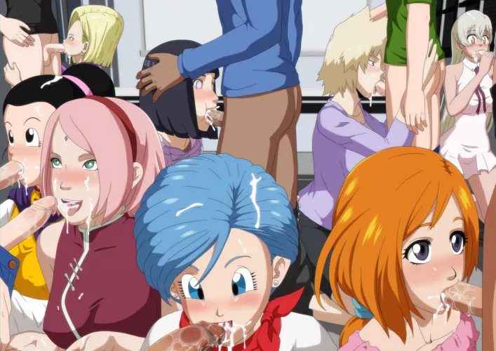 Hinata, Sakura, Bulma, Chi-Chi, Android 18, Orihime, Mitsuki & Elizabeth [Naruto] x [Dragon Ball] x [Bleach] x [My Hero Academia] x [Seven Deadly Sins] (PopBlackCherry)