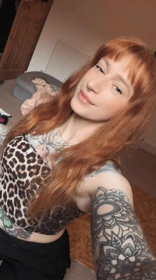 redhead with bangs
