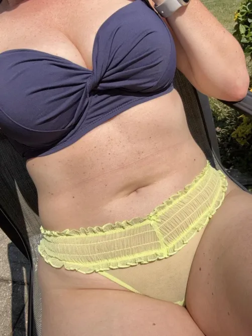 Enjoying some vitamin D. The neighbors didn’t seem to mind.