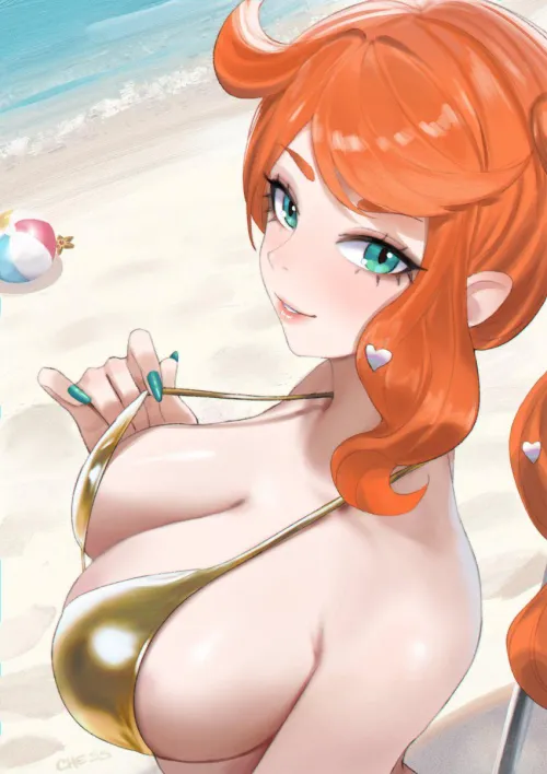 Sonia teasing at the beach