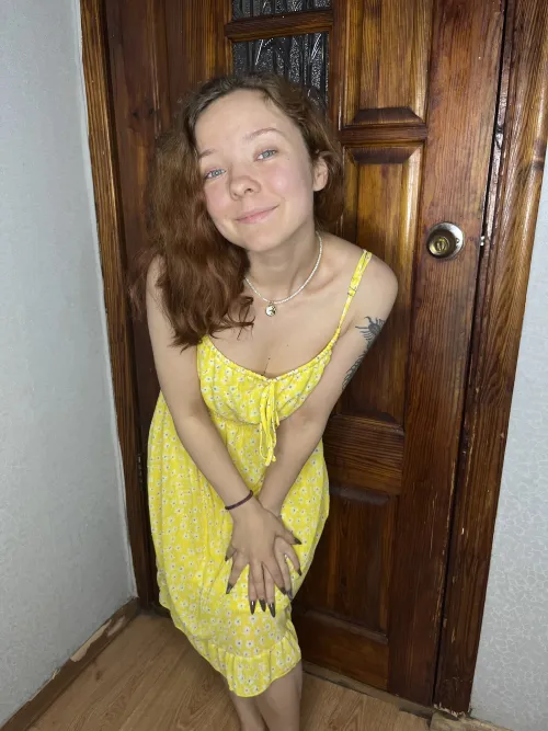 A yellow sundress is just right for summer