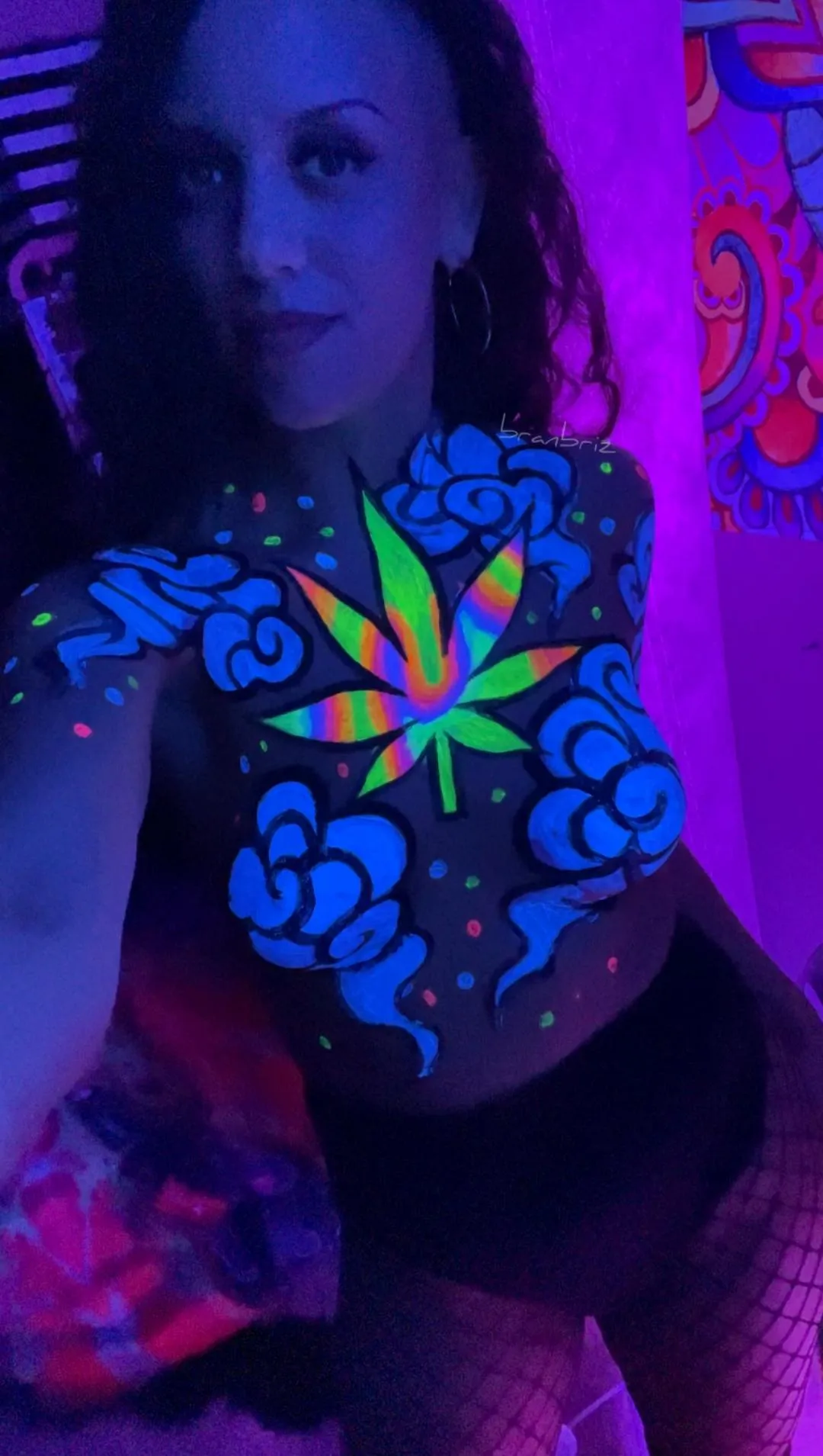 Since you guys liked my painting in daylight, here's what it looked like in blacklight!