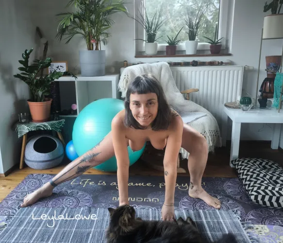 There is no naked yoga without a pussy