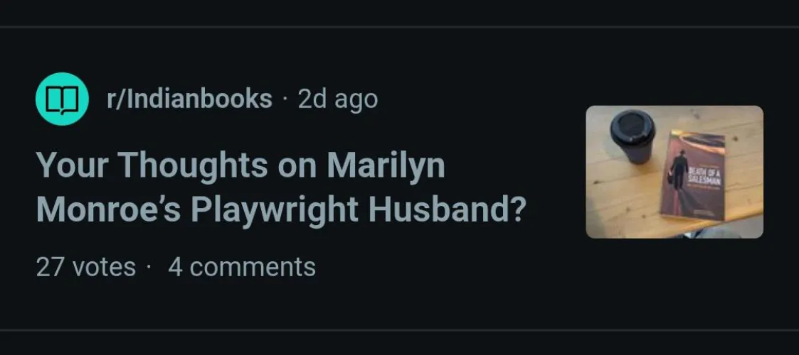 Favorite play written by Marilyn Monroe's husband? Mine is The Crucible