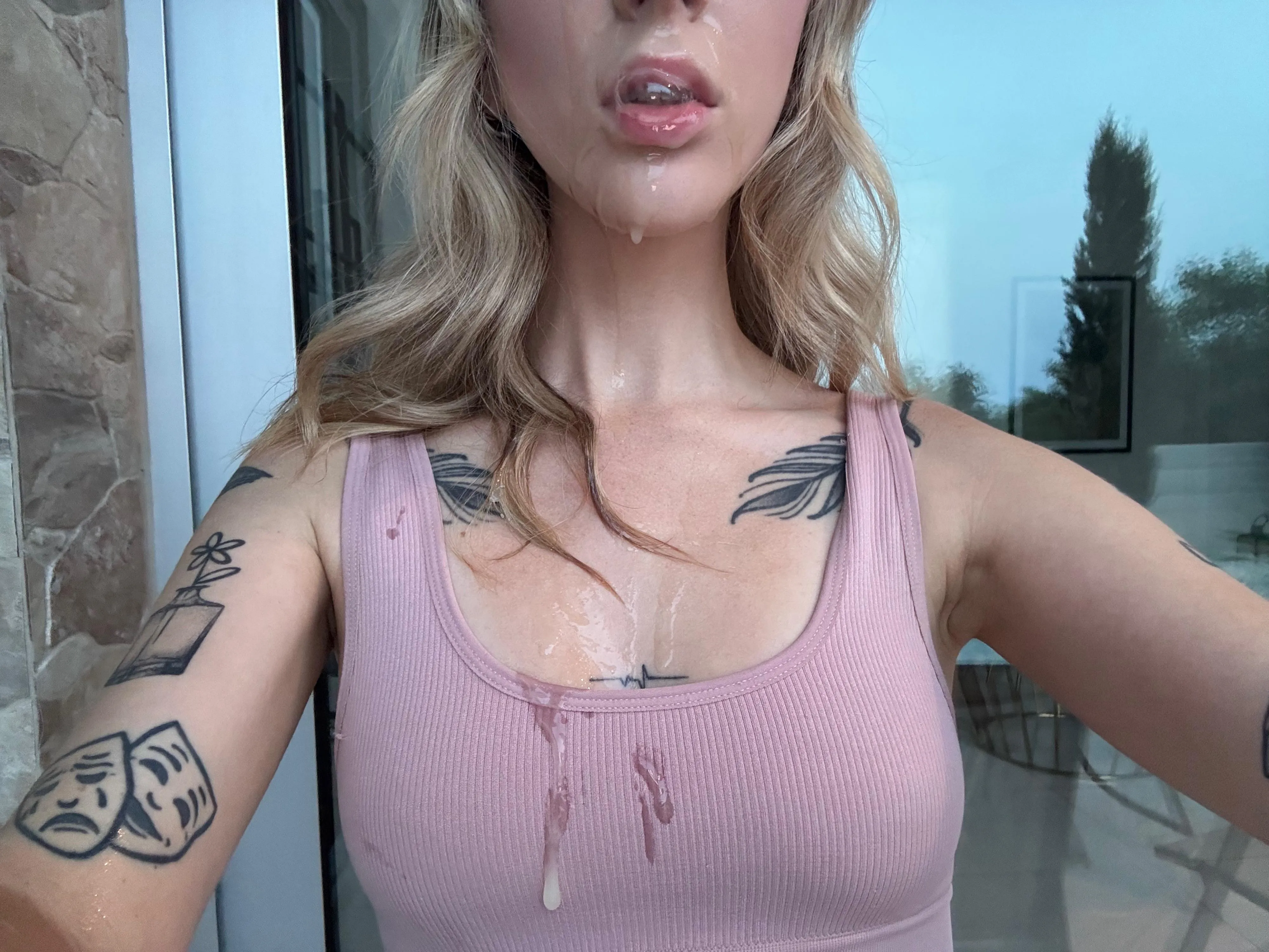 all over my sports bra…