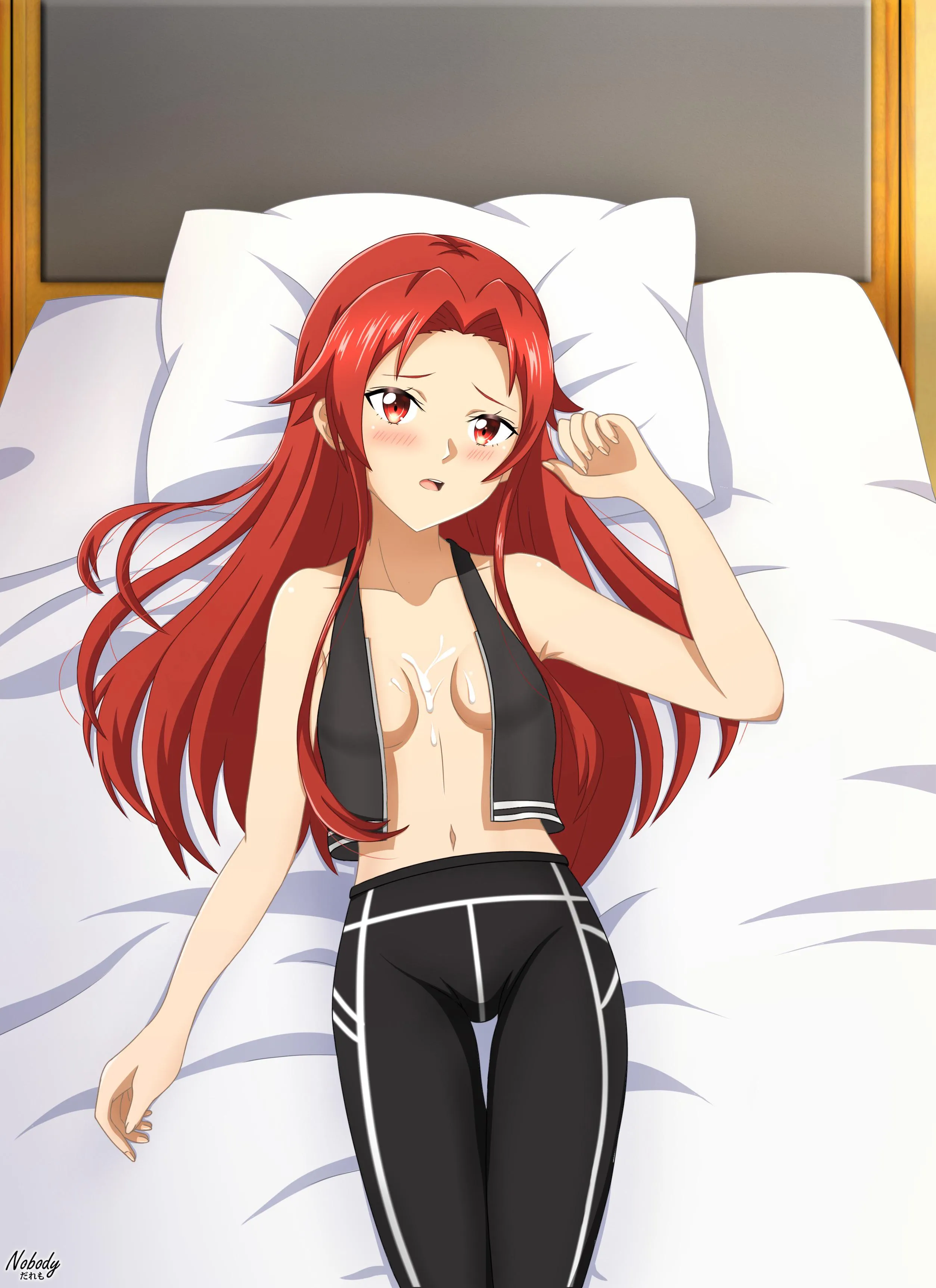 So here is my last NSFW art that I draw from now. Tiese fan service fanart. I wonder why there is a cum between her breast.