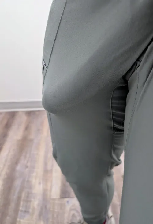 A little freeballing in scrubs at work!