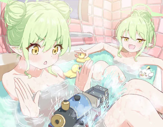 Bathtime with the Tachibana twins