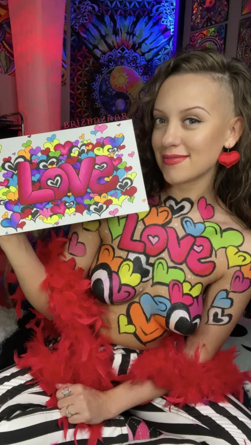 Body painting in did inspired by my artwork! The hearts were so fun to create