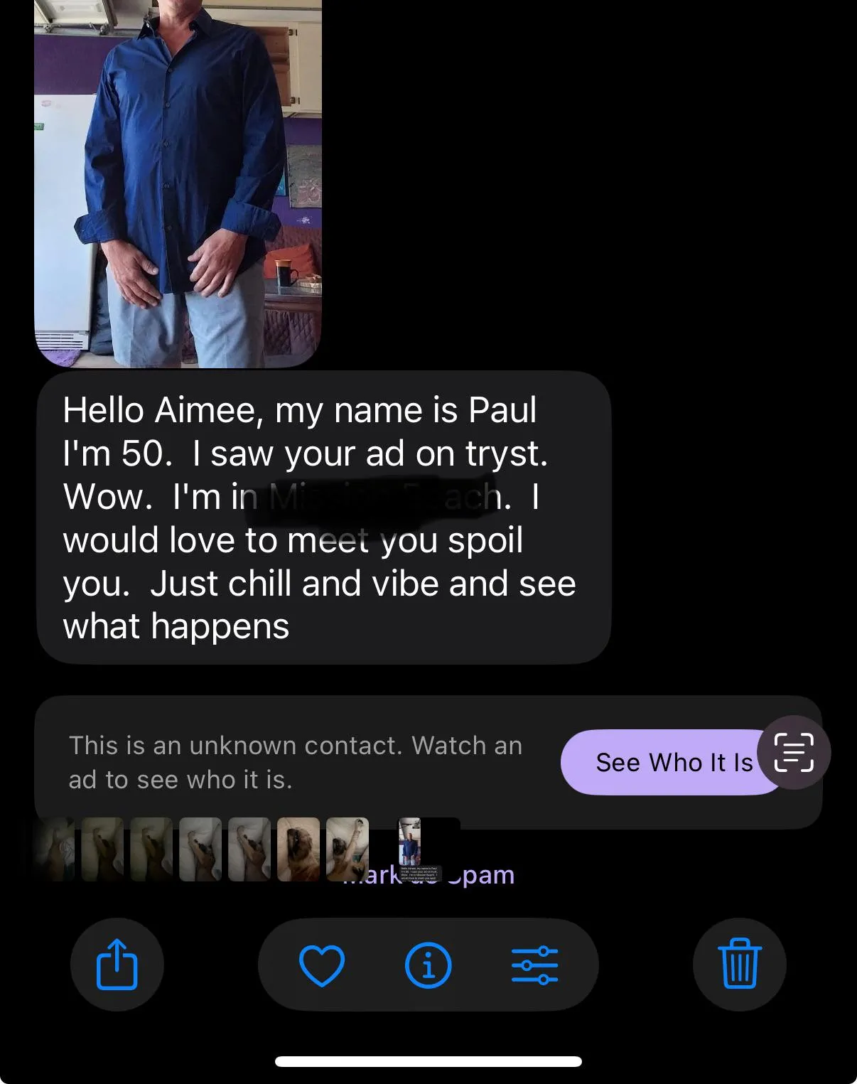 I found you on an escort site but let’s just hang out for free
