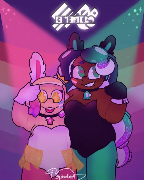Off the Hook's surprise appearance at a lesbian club 🦑🏳️‍⚧️💜🏳️‍🌈🐙 [OC]