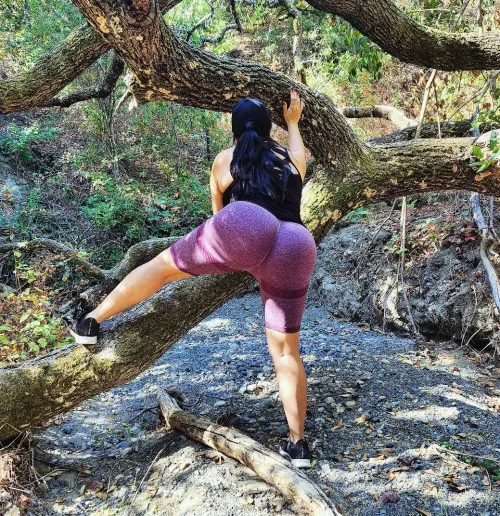 Out here hiking and heating up the trail, bet you wish you were behind me right now.