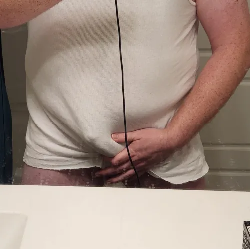 A little shy to show all the way off. Good thing my new undershirt is long