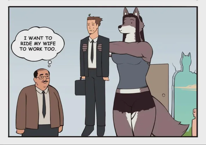 I too want to be carried to work by my werewolf wife <3