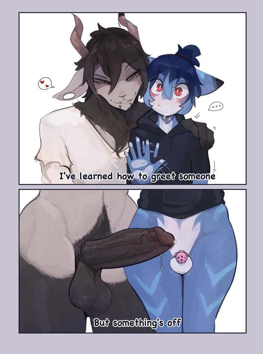 New learning! Greeting to someone! (art by kakhao)