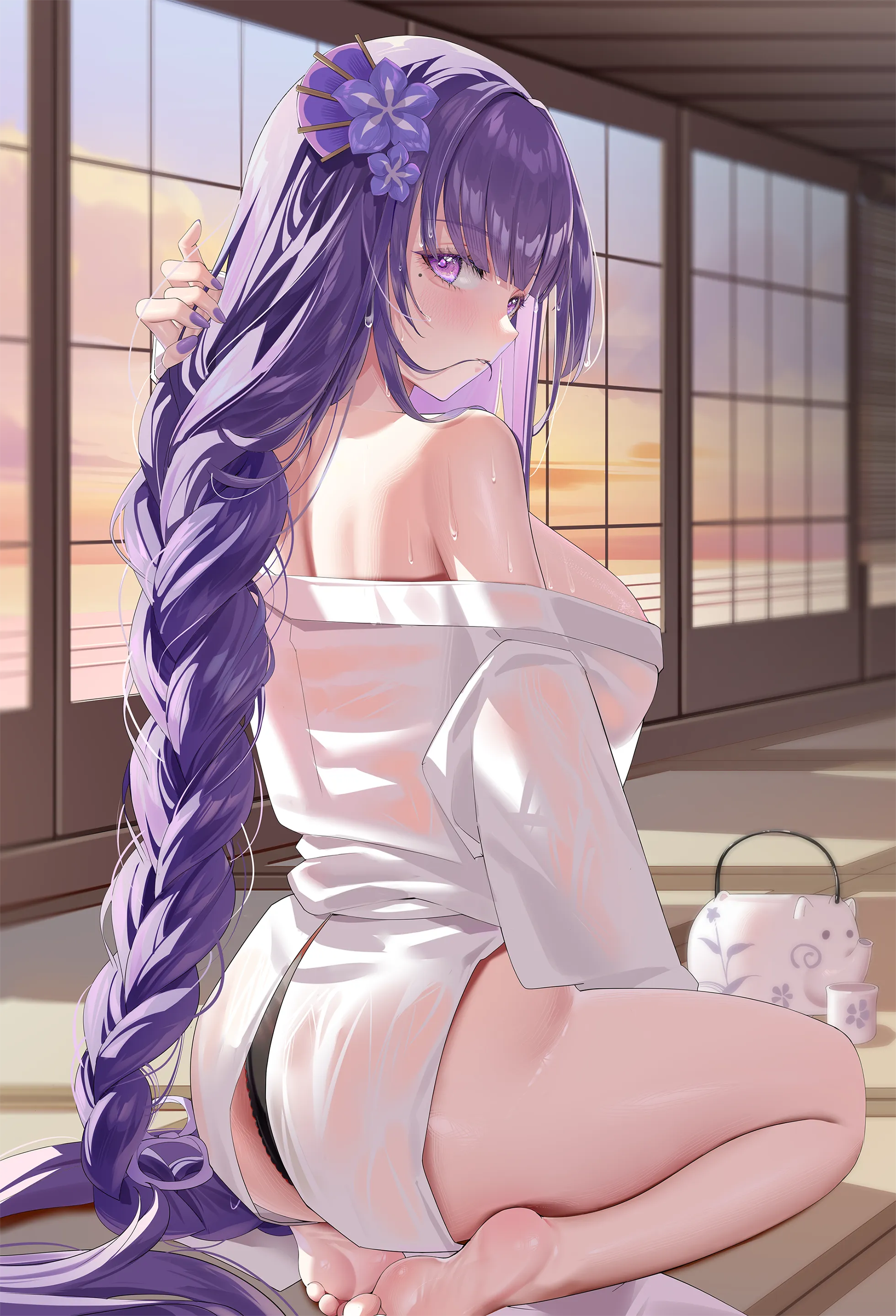 Raiden with teapot and cup (クルル)