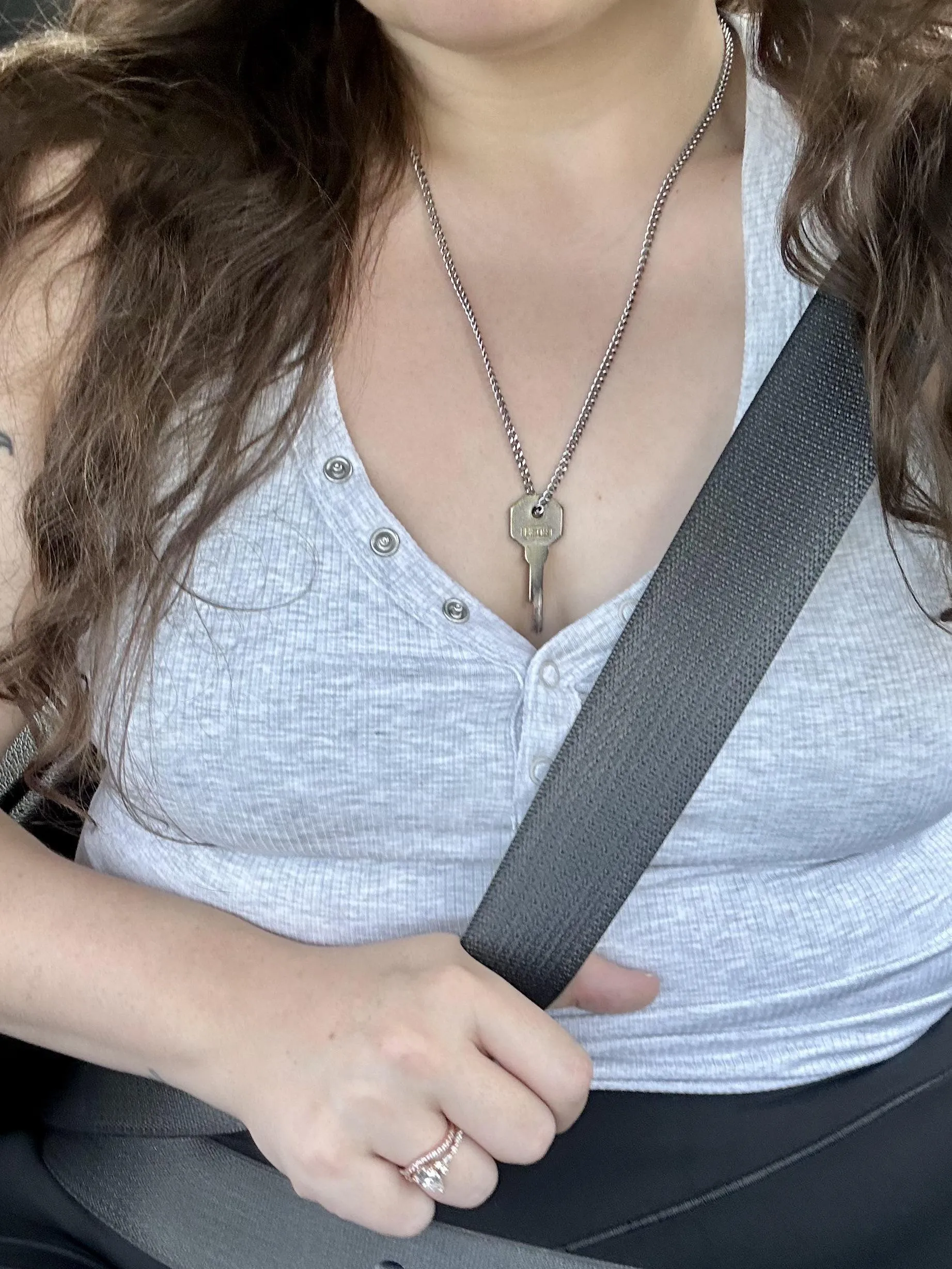 Subby took me shopping today and my key was on full display. Do you think anyone noticed? 😏🔐🛍️