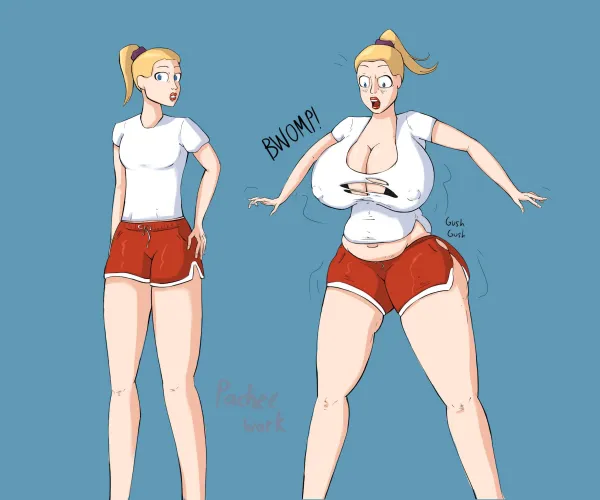 [F] Sport girl’s breast expansion (by me)