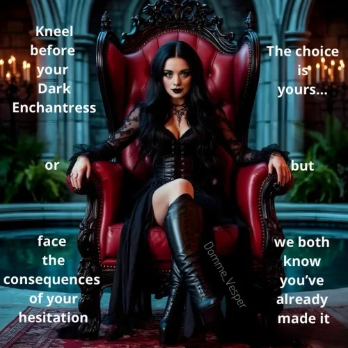 Kneel before your Dark Enchantress (No imagefap)