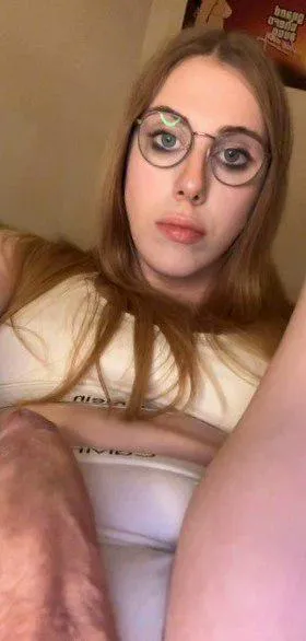 POV: youre on your knees, about to worship this girl dick